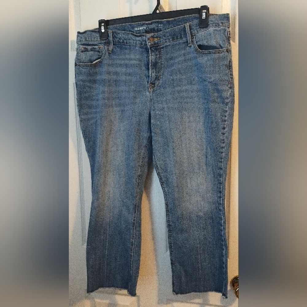 Old NavyWomen's Mid-Rise Flare Jeans With Frayed Hem